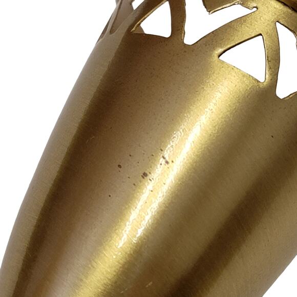 VTG Kiddush Wine Cup Brass Reticulated No Insert Oppenheim Isreal Jewish Shabbat - Picture 6 of 6